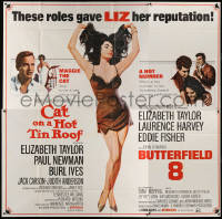 7t058 CAT ON A HOT TIN ROOF/BUTTERFIELD 8 6sh 1966 Jung art of sexy Elizabeth Taylor in nightie!