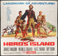 7t072 HERO'S ISLAND 6sh 1962 McCarthy art of James Mason, Neville Brand, Kate Manx & Rip Torn!
