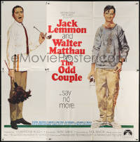 7t083 ODD COUPLE 6sh 1968 Robert McGinnis art of best friends Walter Matthau & Jack Lemmon!