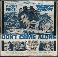 7t097 TOWER OF LONDON 6sh 1962 Vincent Price, Roger Corman, horror art, don't come alone!
