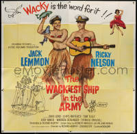 7t100 WACKIEST SHIP IN THE ARMY 6sh 1960 Jack Lemmon & Ricky Nelson in drag as hula girls!
