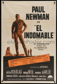 7t126 HUD Argentinean 1963 full-length of Paul Newman as the man with the barbed wire soul!