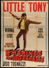 7t885 5 MARINES PER 100 RAGAZZE Italian 1p R1962 full-length image of pop singer Little Tony!