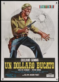 7t853 BLOOD FOR A SILVER DOLLAR Italian 1p 1965 Un Dollaro Bucato, Symeoni spaghetti western art!