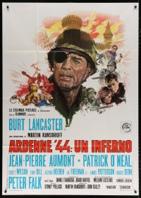 7t836 CASTLE KEEP Italian 1p 1969 Burt Lancaster with eyepatch in World War II, cool montage art!