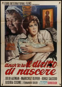 7t788 EL DERECHO DE NACER Italian 1p 1968 The Right to Be Born, art of scared mother & child!