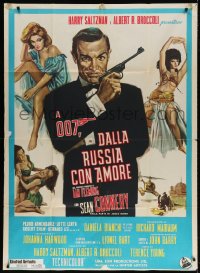7t774 FROM RUSSIA WITH LOVE Italian 1p R1970s different art of Connery as James Bond + sexy girls!