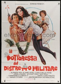 7t708 LADY MEDIC Italian 1p 1976 wacky art of sexy nurse Edwige Fenech, Italian comedy!