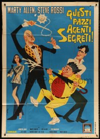 7t706 LAST OF THE SECRET AGENTS Italian 1p 1967 De Seta cartoon art of Marty Allen & Steve Rossi!