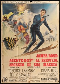 7t667 ON HER MAJESTY'S SECRET SERVICE Italian 1p 1969 George Lazenby's only James Bond role!