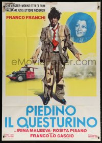 7t661 PIEDINO IL QUESTURINO Italian 1p 1974 great art of Franco Franchi in tattered clothes!
