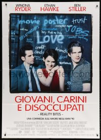 7t650 REALITY BITES Italian 1p 1994 Winona Ryder, Ben Stiller, Ethan Hawke, love in the 1990s!