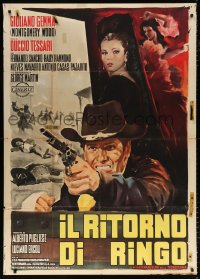 7t649 RETURN OF RINGO Italian 1p 1965 Giuliano Gemma, spaghetti western art by Giorgio Olivetti!
