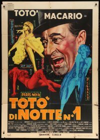 7t581 TOTO DI NOTTE NO1 Italian 1p 1962 cool art of Toto & sexy nightclub girls in skimpy outfits!