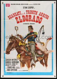 7t580 TRINITY IN ELDORADO Italian 1p 1972 wacky spaghetti western art by Luca Crovato!