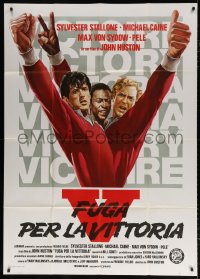 7t573 VICTORY Italian 1p 1981 John Huston, Jarvis art of soccer players Stallone, Caine & Pele!
