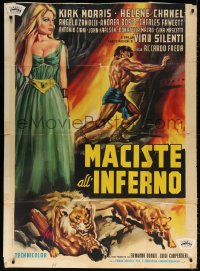 7t561 WITCH'S CURSE Italian 1p 1963 Kirk Morris as Maciste walked with 100 years of terror & death!