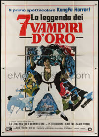7t551 7 BROTHERS MEET DRACULA Italian 2p 1975 kung fu horror, art by Vic Fair & Arnaldo Putzu!