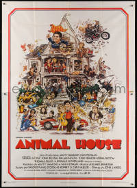 7t542 ANIMAL HOUSE Italian 2p 1979 John Belushi, Landis classic, art by Rick Meyerowitz!