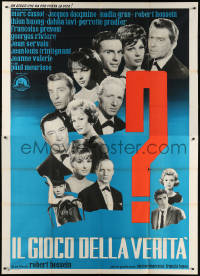 7t492 GAME OF TRUTH Italian 2p 1963 Robert Hossein, Francoise Prevost, Paul Meurisse & cast!