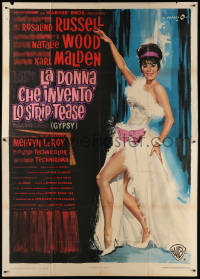 7t482 GYPSY Italian 2p 1963 different full Cesselon art of sexy stripper Natalie Wood, ultra rare!