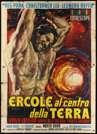 7t480 HERCULES IN THE HAUNTED WORLD Italian 2p 1964 Mario Bava, art of strongman Reg Park, rare!