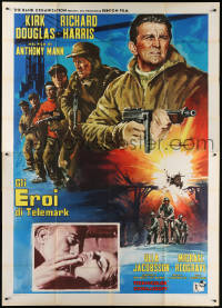 7t479 HEROES OF TELEMARK Italian 2p 1966 Kirk Douglas stops Nazis from making atom bomb, different!