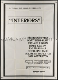 7t468 INTERIORS Italian 2p 1979 Diane Keaton, Mary Beth Hurt, E.G. Marshall, Woody Allen!