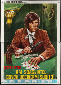 7t464 KILL THE POKER PLAYER Italian 2p 1972 cool Piovano spaghetti western poker gambling artwork!