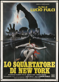 7t442 NEW YORK RIPPER Italian 2p 1982 Lucio Fulci, horror art of killer & half naked female victim!
