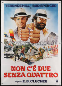 7t439 NOT TWO BUT FOUR Italian 2p 1984 art of Terence Hill & Bud Spencer by Renato Casaro!