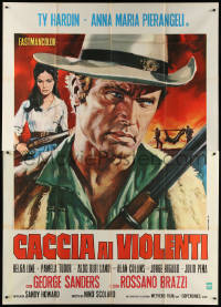 7t437 ONE STEP TO HELL Italian 2p 1968 different spaghetti western art of Ty Hardin & Pier Angeli!