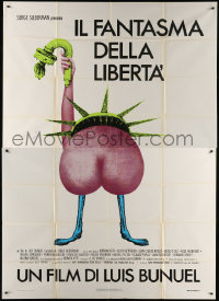 7t436 PHANTOM OF LIBERTY Italian 2p 1984 Luis Bunuel, outrageous erotic Statue of Liberty art!