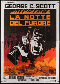 7t432 RAGE Italian 2p 1973 different art of George C. Scott on rampage for good reason!