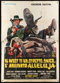 7t430 RETURN OF HALLELUJA Italian 2p 1972 great wacky spaghetti western art by Renato Casaro!
