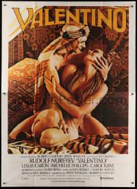 7t395 VALENTINO Italian 2p 1977 great image of Rudolph Nureyev & naked Michelle Phillipes!