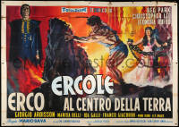 7t383 HERCULES IN THE HAUNTED WORLD Italian 4p 1964 Mario Bava, wonderful different fantasy art!