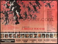 7t034 BRIDGE TOO FAR subway poster 1977 Caine, Connery, Bogarde, art of paratroopers + portraits!