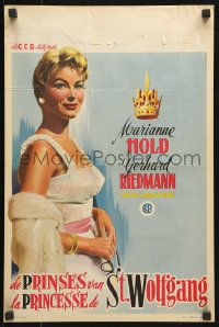 7w369 DIE PRINZESSIN VON ST. WOLFGANG Belgian 1957 wonderful artwork of pretty Marianne Hold!