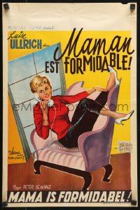 7w379 ISN'T MAMA FABULOUS? Belgian 1958 completely different artwork of Luise Ullrich on phone!