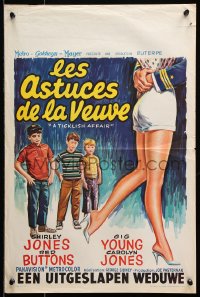 7w437 TICKLISH AFFAIR Belgian 1963 Shirley Jones, Gig Young, wacky art of boys & sexy legs!
