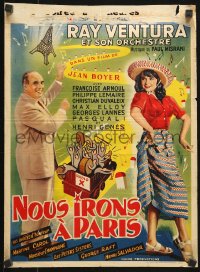 7w444 WE WILL ALL GO TO PARIS Belgian 1950 Jean Boyer's Nous irons a Paris, Ray Ventura!