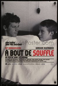 7w451 A BOUT DE SOUFFLE French 16x24 R2010 Godard, Jean Seberg, Jean-Paul Belmondo, French title