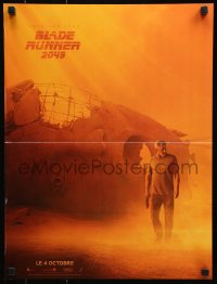 7w461 BLADE RUNNER 2049 teaser French 16x21 2017 cool image of Harrison Ford by huge statue head!