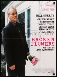 7w470 BROKEN FLOWERS French 16x21 2005 Jim Jarmusch, different c/u of Bill Murray holding flowers!