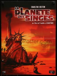 7w522 PLANET OF THE APES French 16x21 R1990s Charlton Heston, classic sci-fi, Statue of Libery!