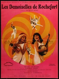 7w550 YOUNG GIRLS OF ROCHEFORT French 16x21 R1980s Jacques Demy, Agnes Varda, Catherine Deneuve