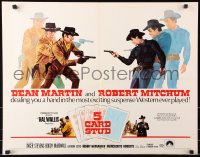 7w003 5 CARD STUD 1/2sh 1968 Dean Martin & Robert Mitchum play poker & point guns at each other!