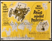 7w009 ABSENT-MINDED PROFESSOR 1/2sh 1961 Disney, Flubber, Fred MacMurray in title role!