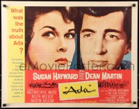 7w011 ADA 1/2sh 1961 super close portraits of Susan Hayward & Dean Martin, what was the truth?